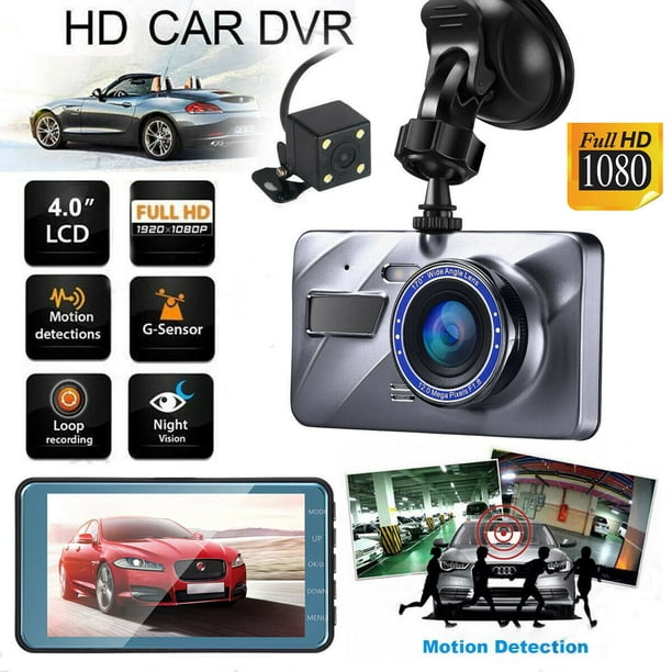 4'' HD 1080P Dual Lens Car DVR Front and Rear Camera Video Dash Cam Recorder NEW